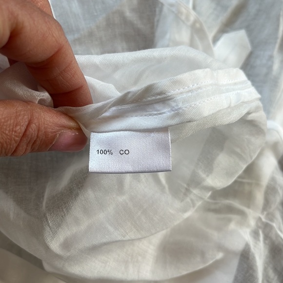 Wunderkind White Semi-Sheer Button Down LongSleeved Top - Picture 7 of 8